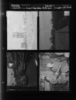 Two ladies with platter; Cars on street; Bridge; Street sign (4 Negatives (December 11, 1957) [Sleeve 31, Folder c, Box 13]